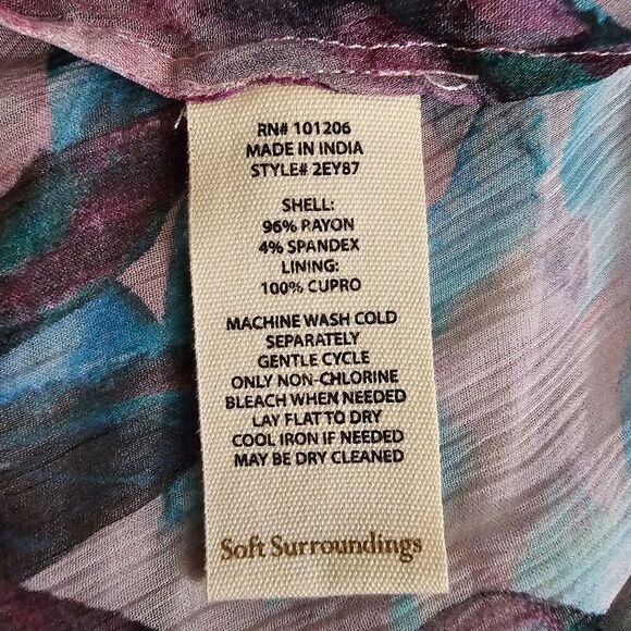 NEW Soft Surroundings Rites Of Spring Topper Boho Floral Chiffon Kimono Large - Picture 6 of 6